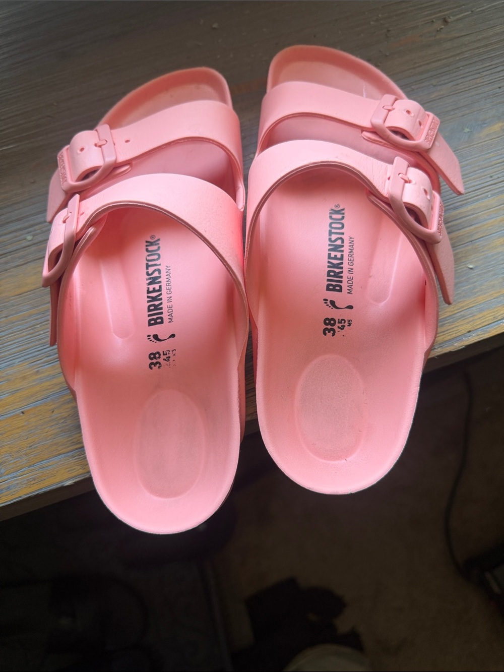 Birkenstock women's coral Dual-Strap EVA Sandals